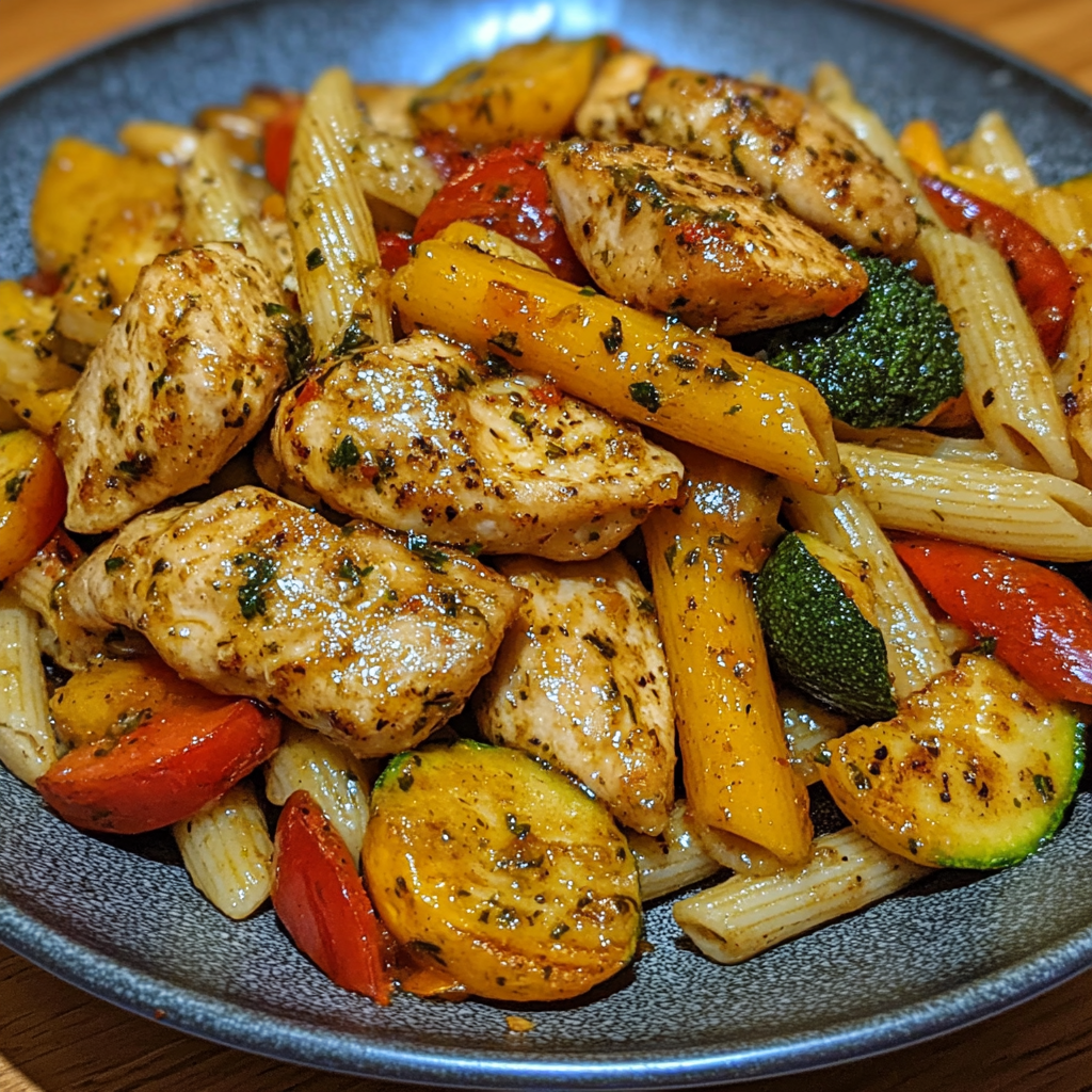 Lime Garlic Chicken with Vegetable Penne