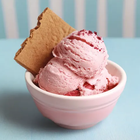 Honey Rhubarb Ice Cream
