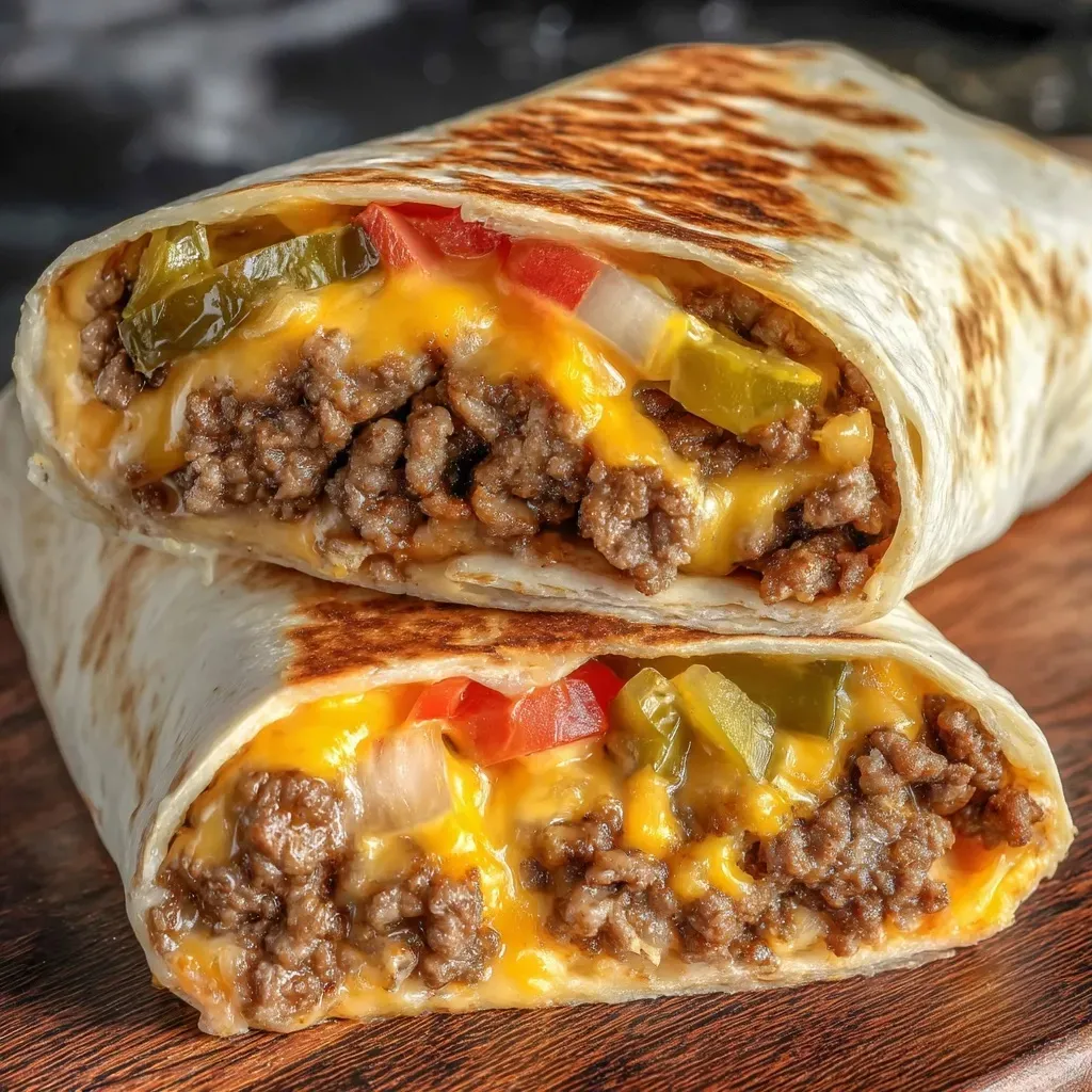 Air Fryer Cheeseburger Wraps