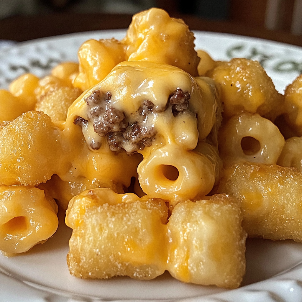 Cheeseburger Mac & Cheese Stuffed Tots