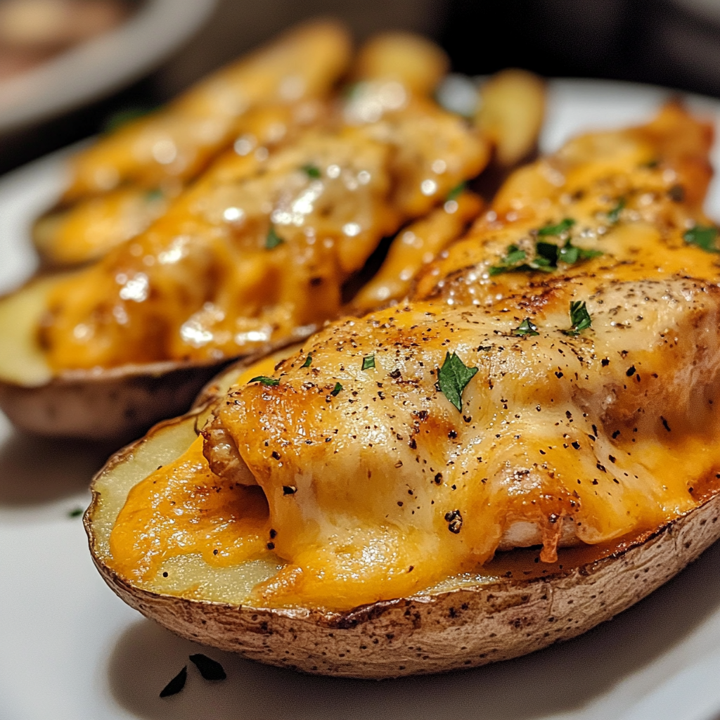 Cheesy Chicken Potato Skins