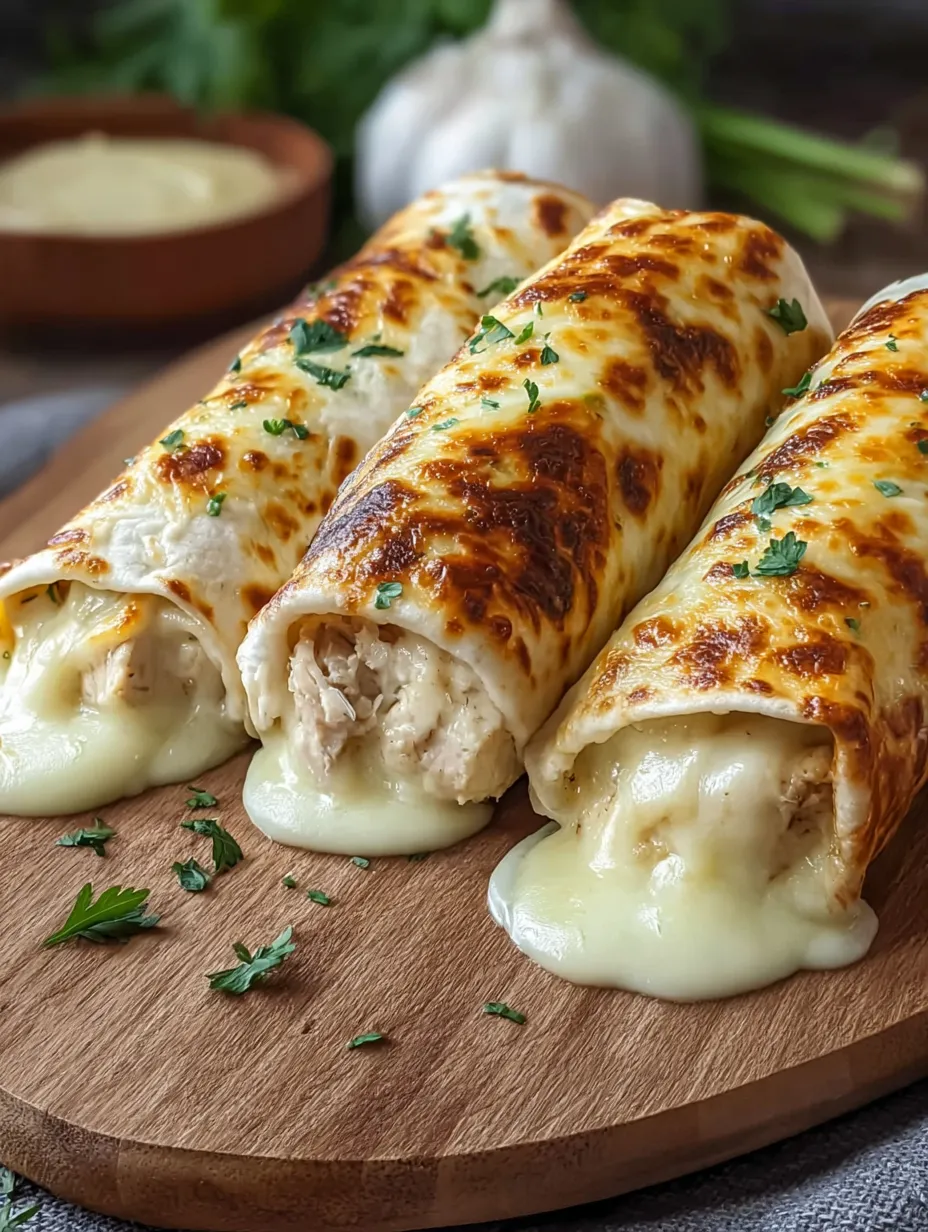 Cheesy Garlic Chicken Wraps