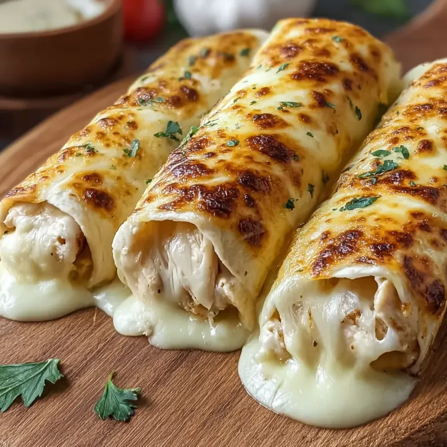 Cheesy Garlic Chicken Wraps