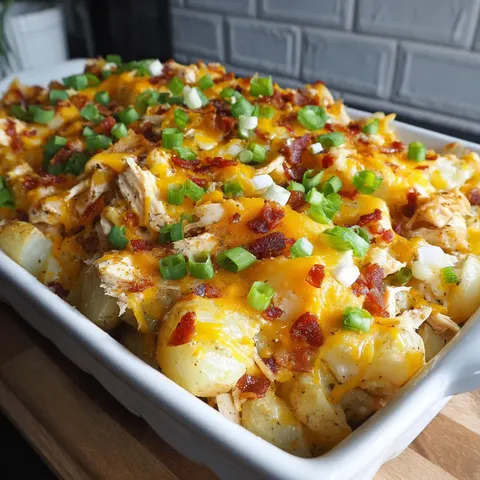 Loaded Baked Potato & Chicken Casserole