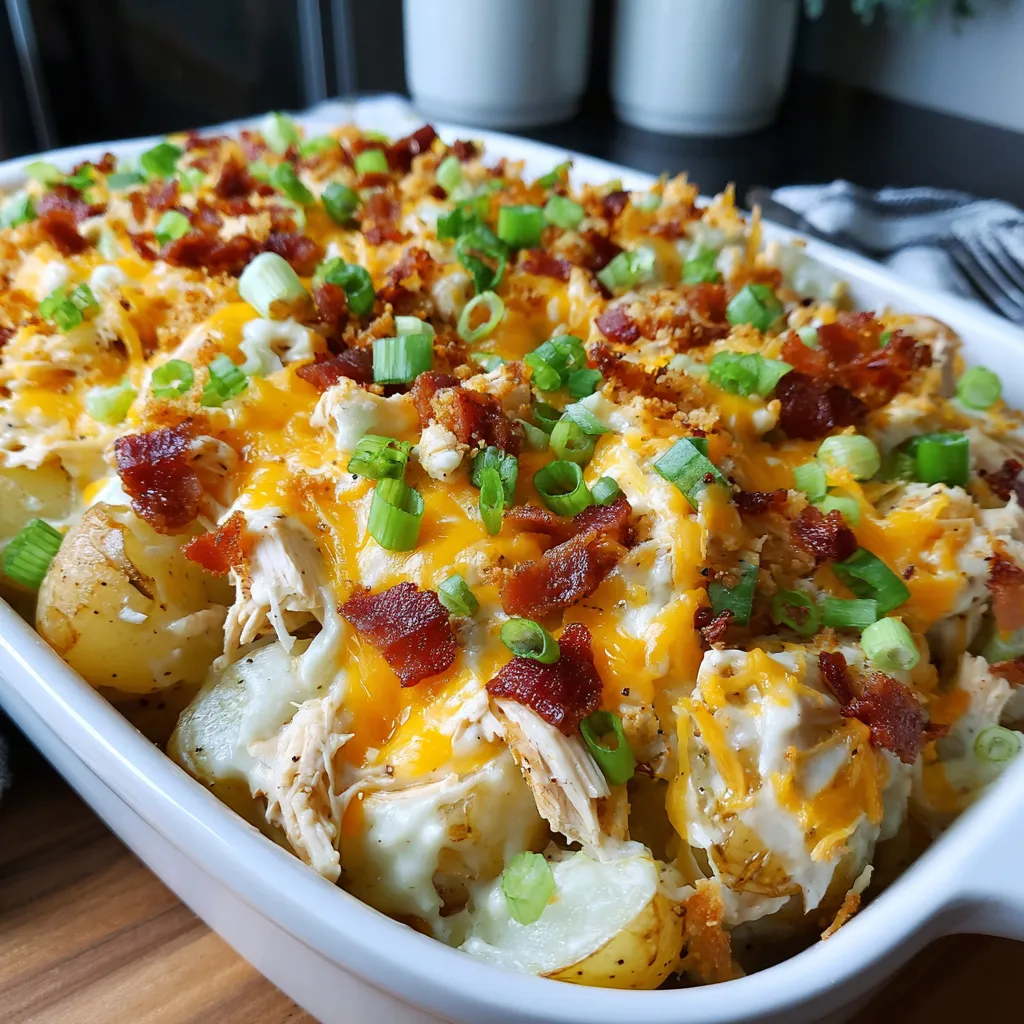 Loaded Baked Potato & Chicken Casserole