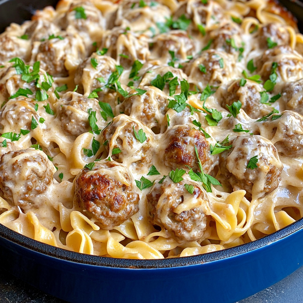 Swedish Meatball Noodle Bake