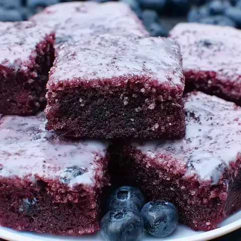 Glazed Blueberry Brownies