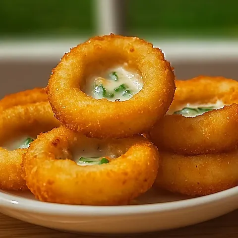 Jalapeño Popper Stuffed Onion Rings
