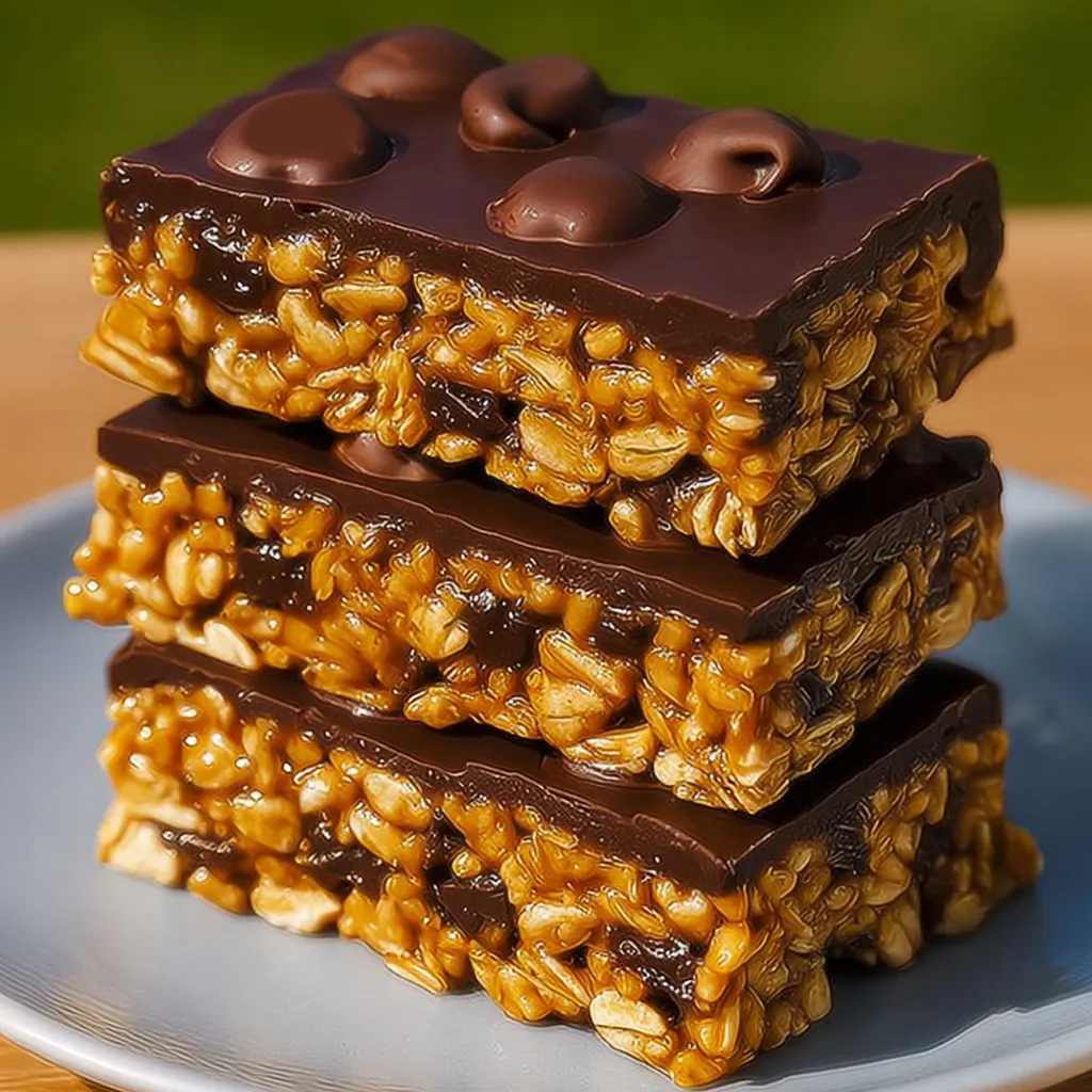 Healthy No Bake Banana Oat Bars With Chocolate