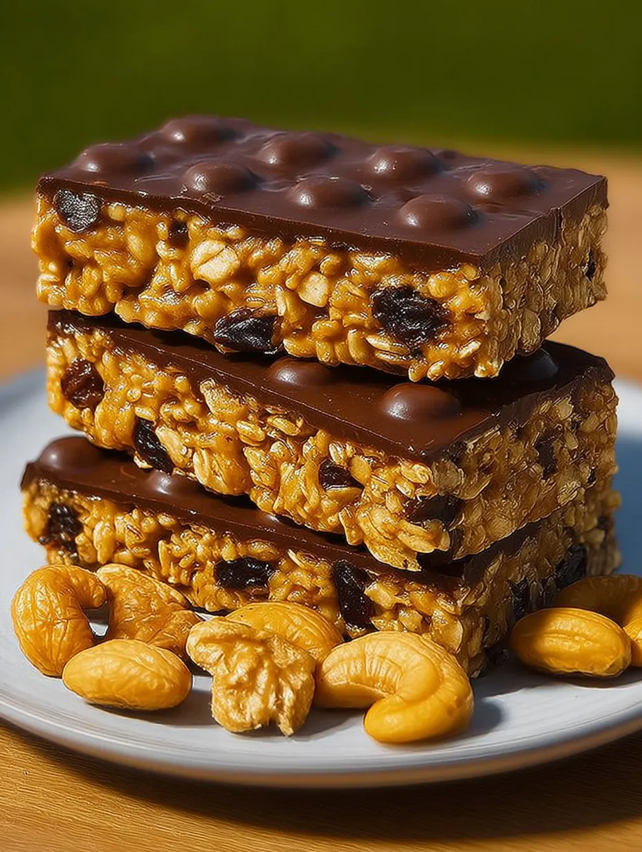 Healthy No Bake Banana Oat Bars With Chocolate