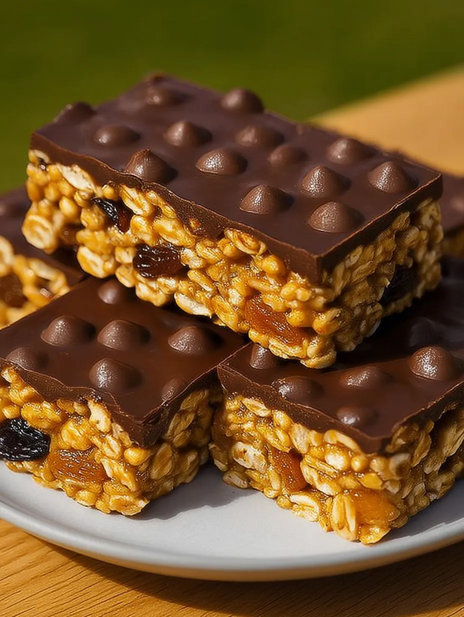 Healthy No Bake Banana Oat Bars With Chocolate