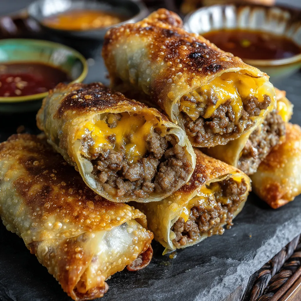 Cheeseburger Egg Rolls
