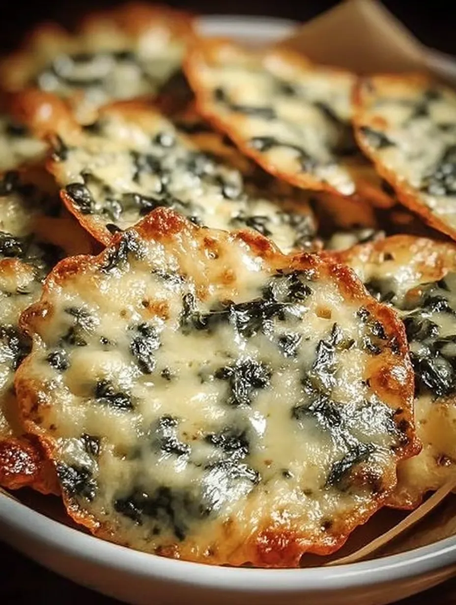 Spinach Dip Cheese Crisps