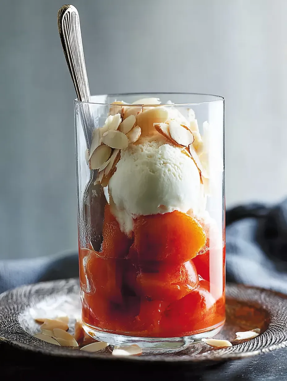 Poached Apricots and Peaches with Toasted Almonds
