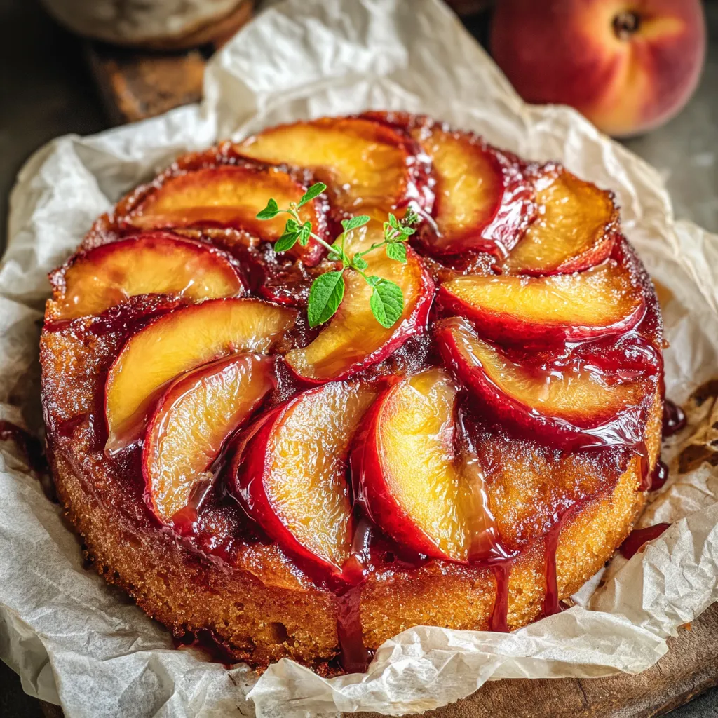 Bourbon Peach Upside Down Cake