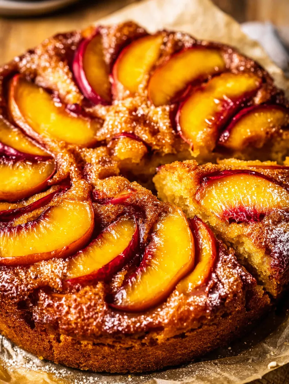 Bourbon Peach Upside Down Cake