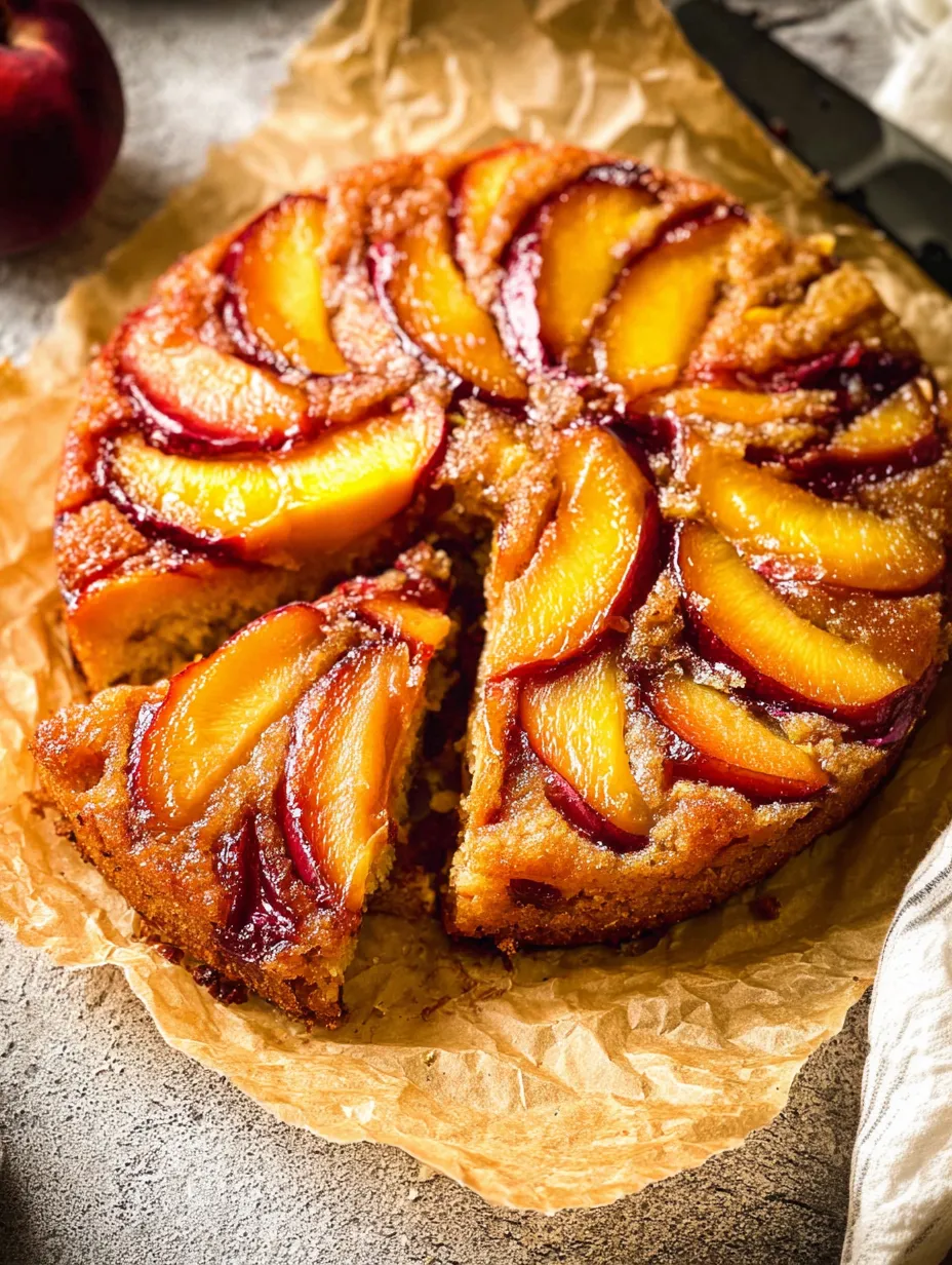 Bourbon Peach Upside Down Cake