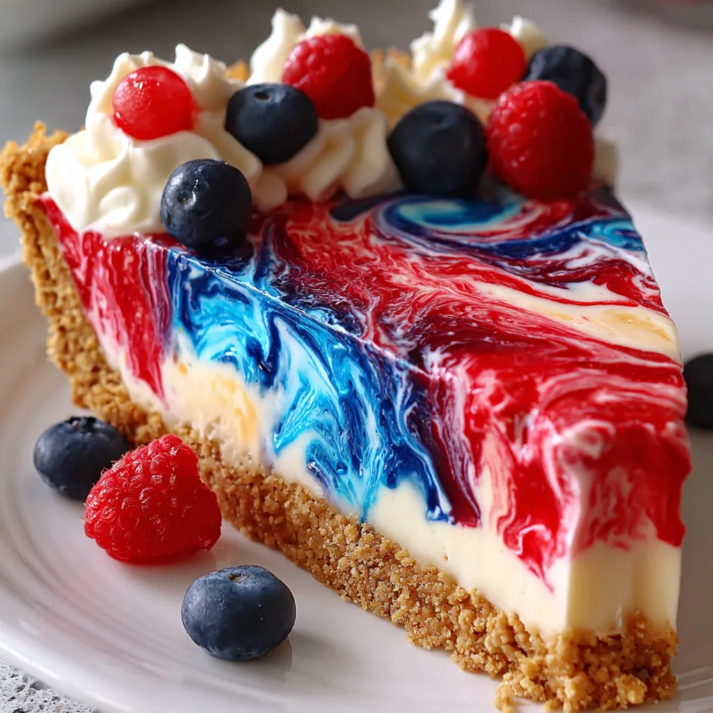 4th of July Swirl Pie Recipe (No-Bake)