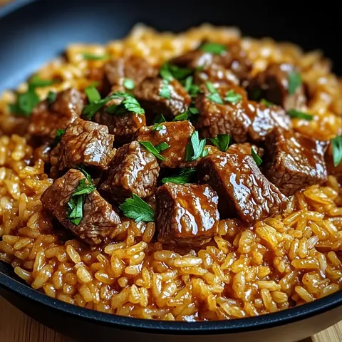 One-Skillet Creamy Honey BBQ Steak Rice