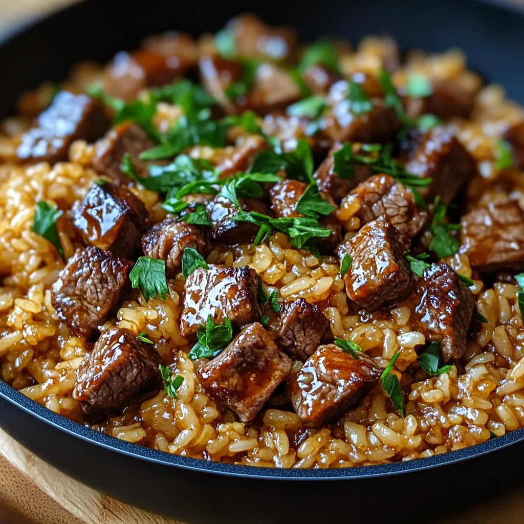 One-Skillet Creamy Honey BBQ Steak Rice