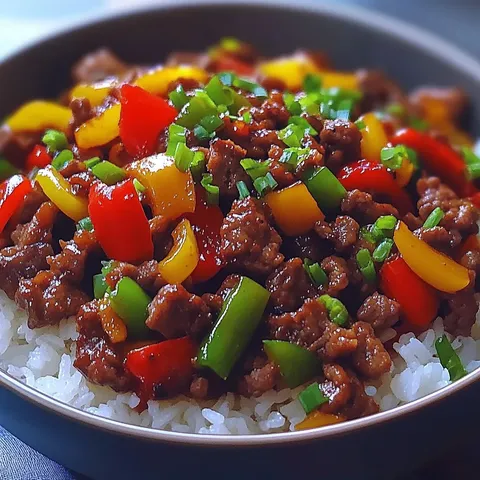 Beef & Pepper Rice Bowl