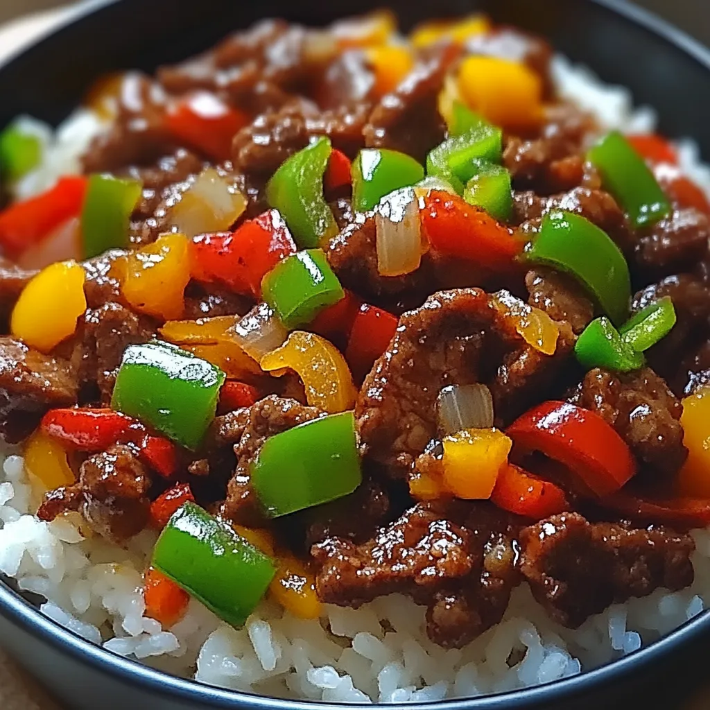 Beef & Pepper Rice Bowl