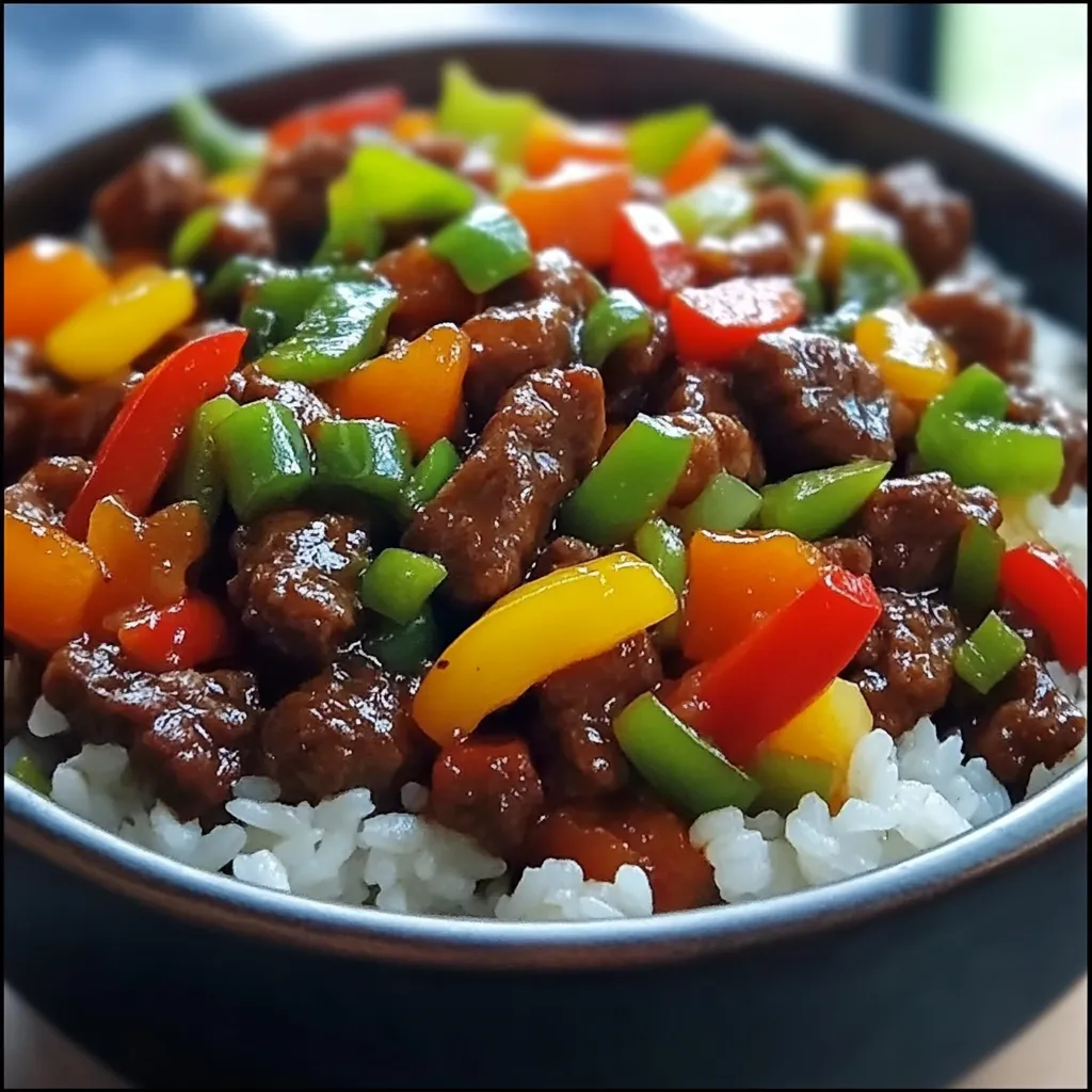 Beef & Pepper Rice Bowl