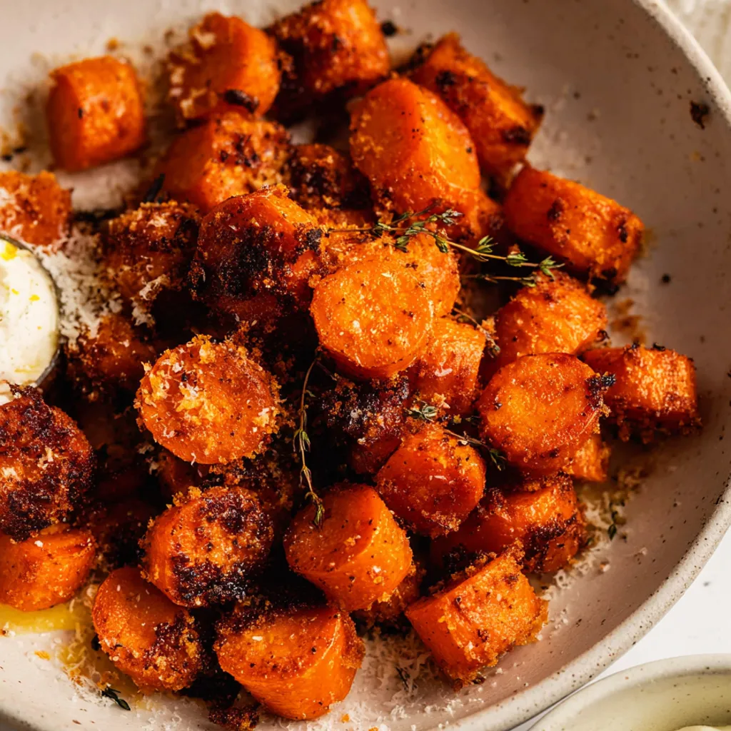 Crispy Parmesan Crusted Carrots With Hot Honey Drizzle Cooking With Casey