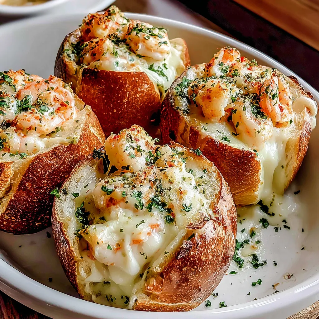 Crabby Shrimp-Stuffed Garlic Bread Bombs