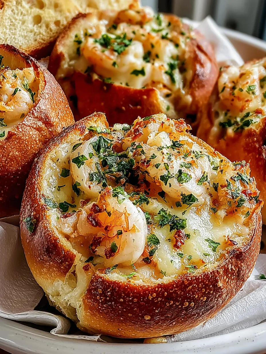 Crabby Shrimp-Stuffed Garlic Bread Bombs