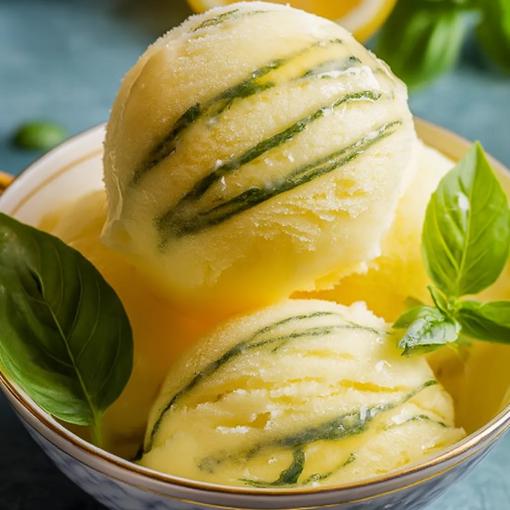 The Delightful Lemon Basil Sorbet