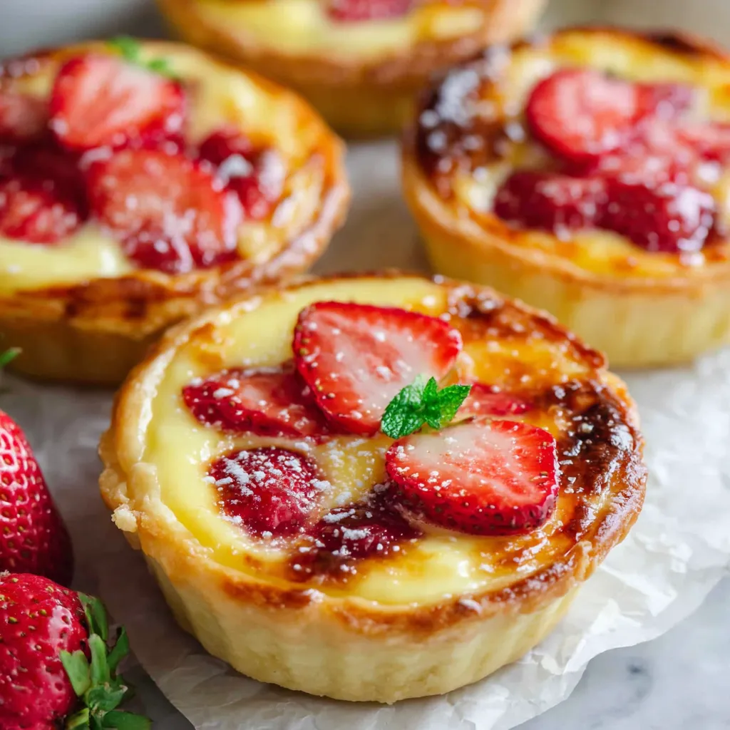 Strawberry Honey Custard Tarts with Lemon Curd