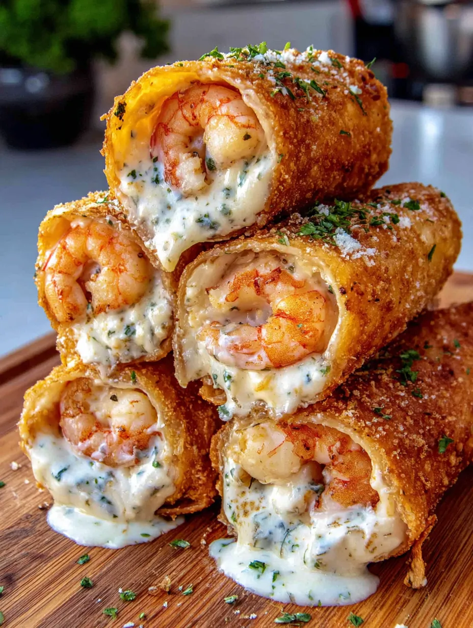Deep-Fried Shrimp Alfredo Burrito Bites
