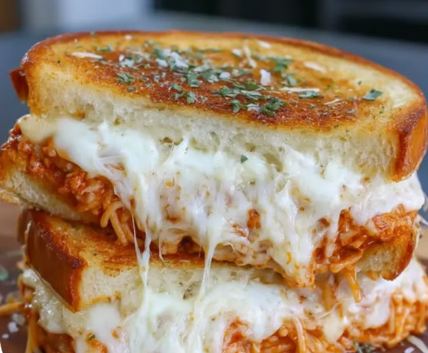 A sandwich with meat and cheese.