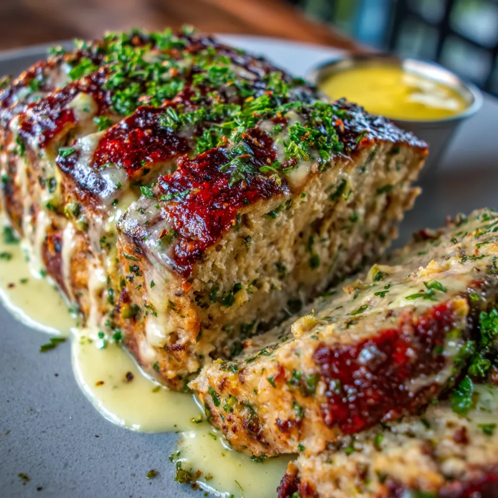 Melt-in-Your-Mouth Garlic Parmesan Chicken Meatloaf