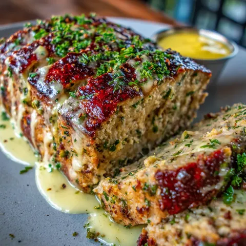 Melt-in-Your-Mouth Garlic Parmesan Chicken Meatloaf