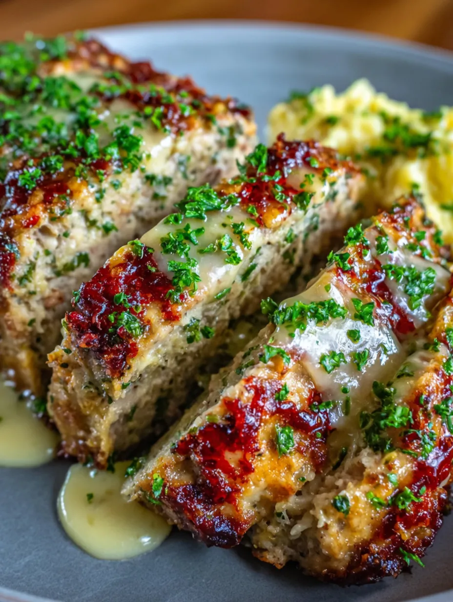 Melt-in-Your-Mouth Garlic Parmesan Chicken Meatloaf