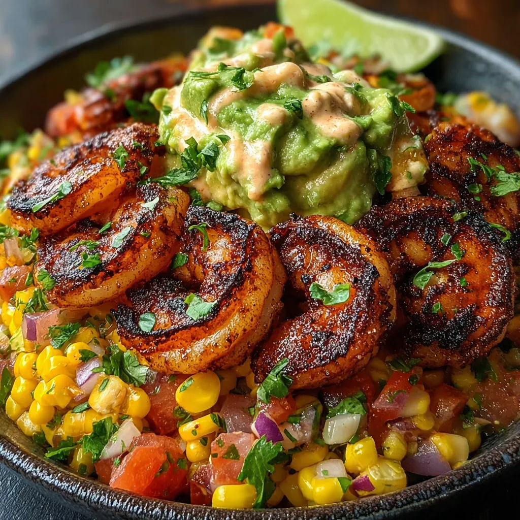 Grilled Shrimp Avocado Corn Salsa