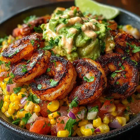 Grilled Shrimp Avocado Corn Salsa