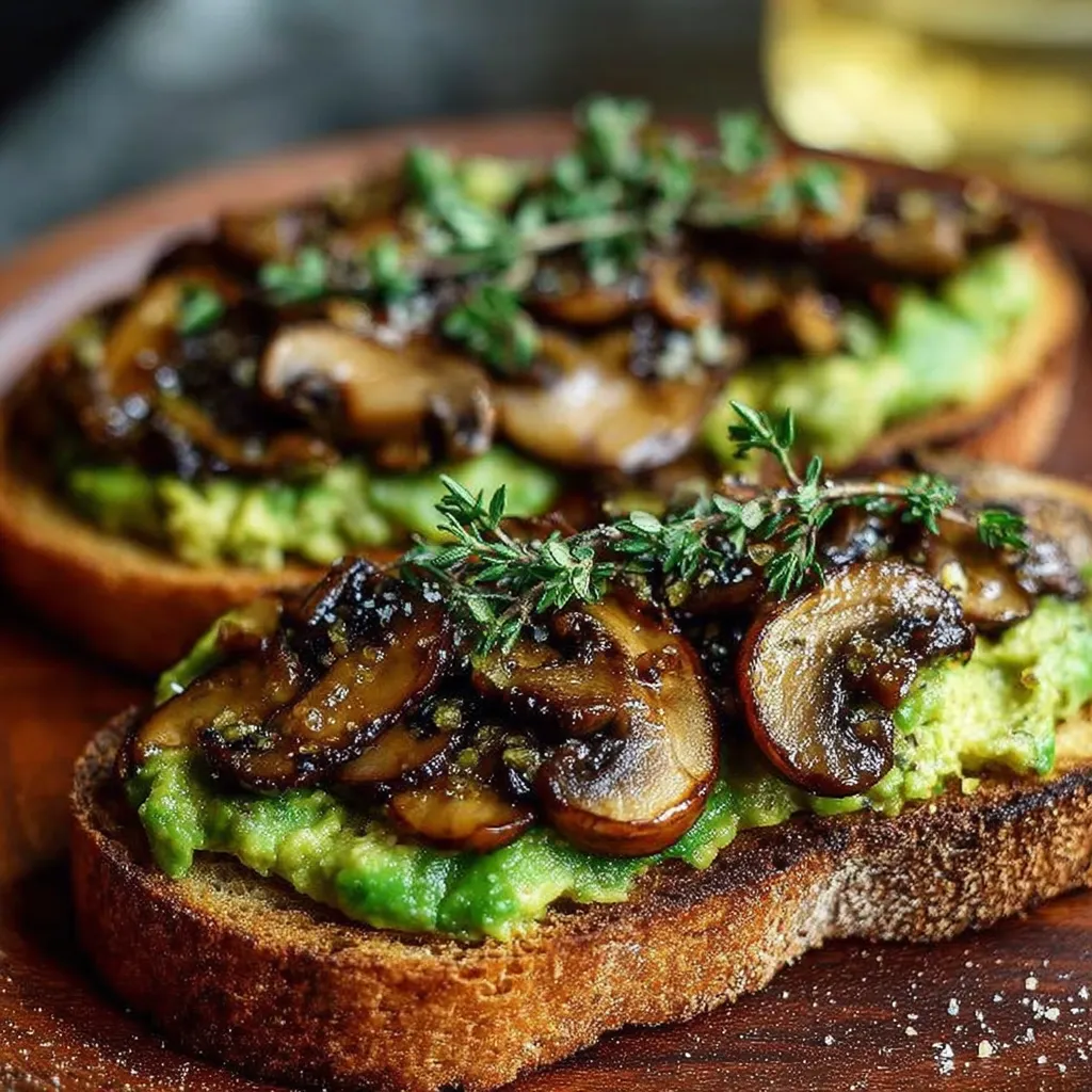 Avocado Garlicky Mushroom Toast