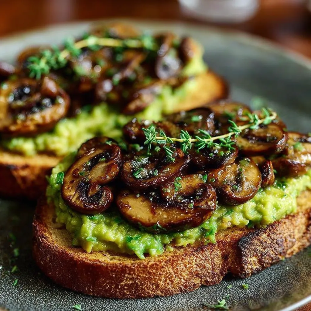Avocado Garlicky Mushroom Toast
