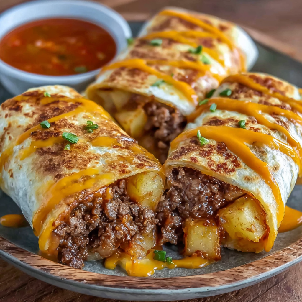 A plate of food with a bowl of sauce.