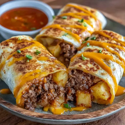 A plate of food with a bowl of sauce.