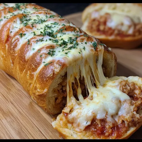 A slice of pizza with cheese and meat on a wooden table.