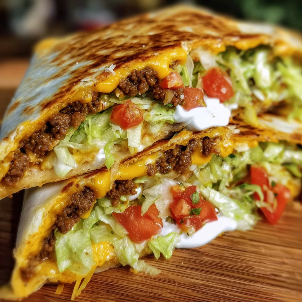 A burrito with lettuce and cheese.