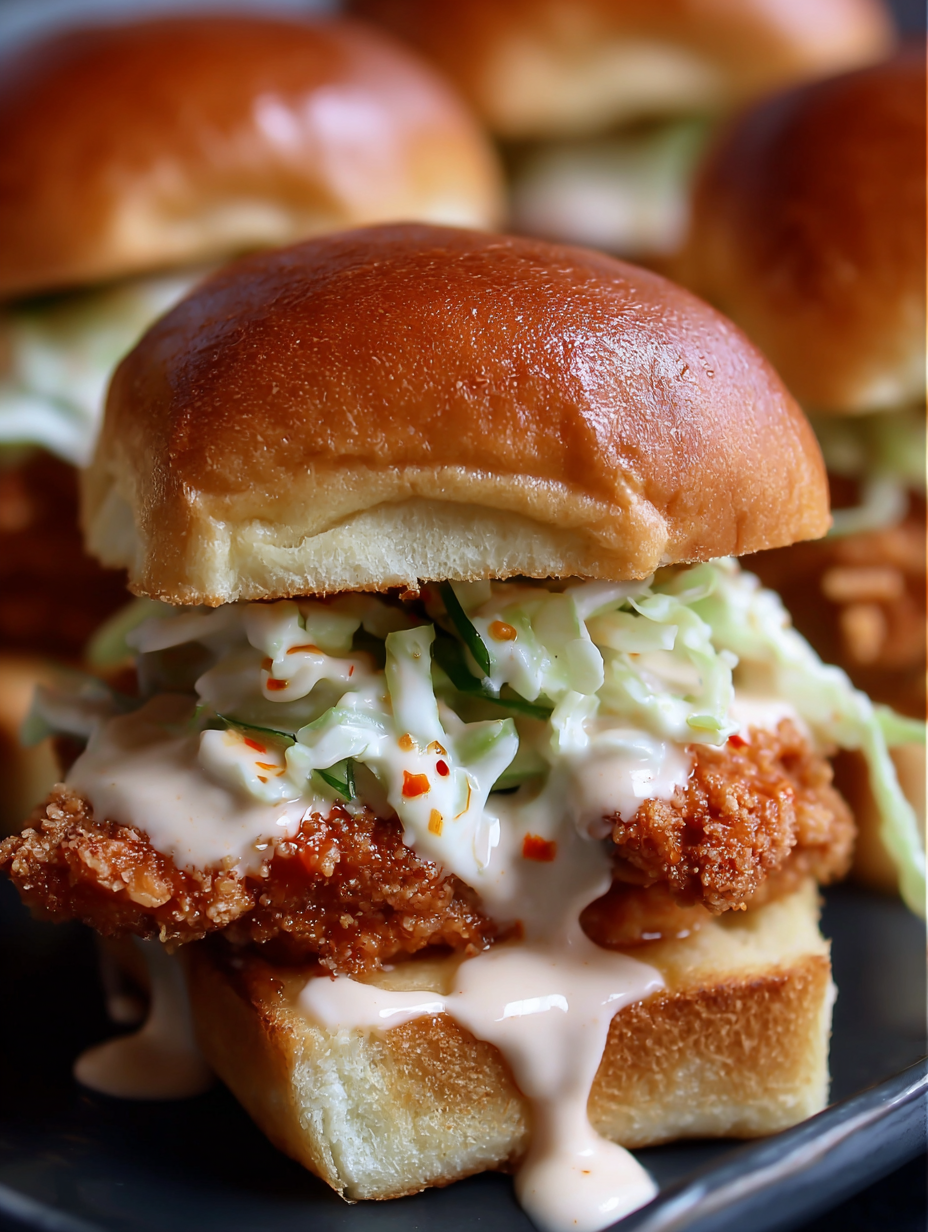 A sandwich with coleslaw and sauce.