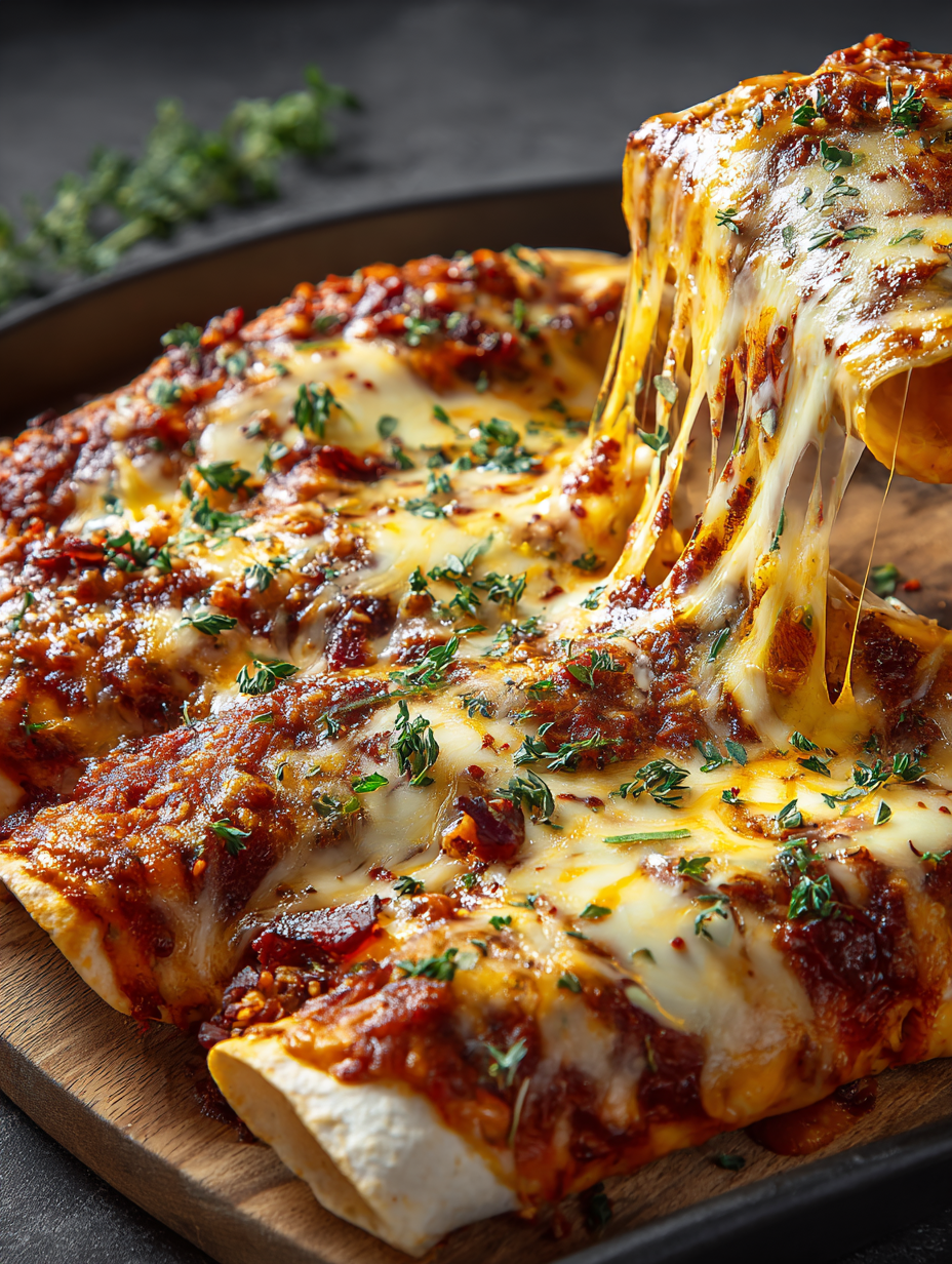 A slice of pizza with cheese and herbs.