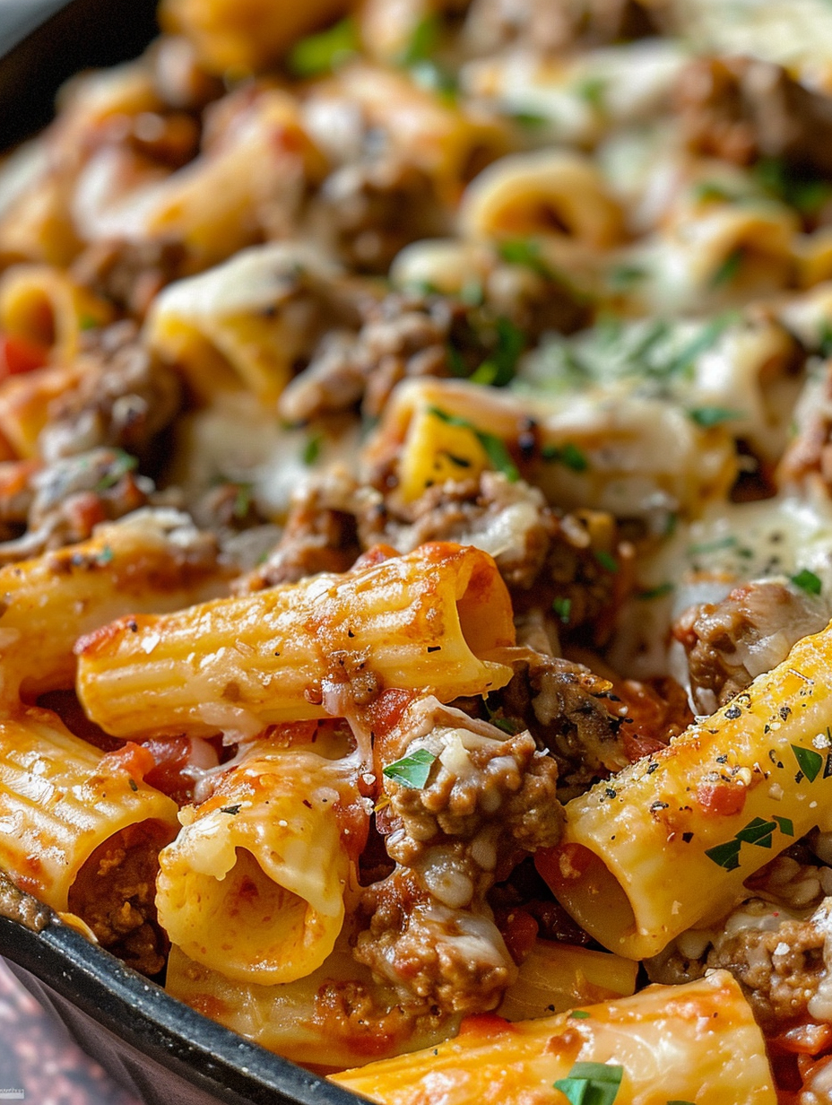 A close up of a delicious pasta dish.