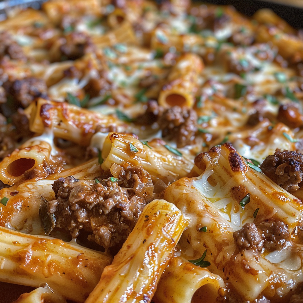 A close up of a delicious pasta dish.