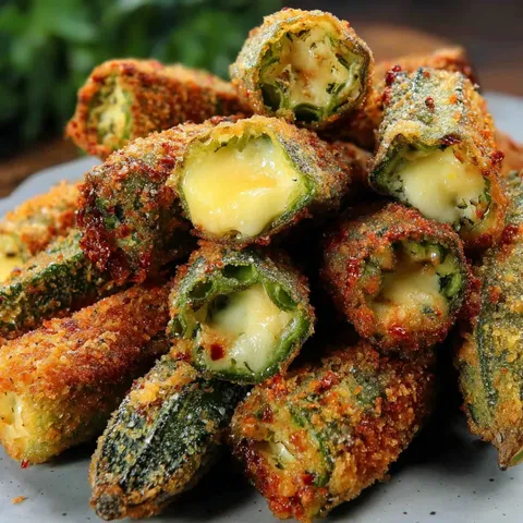 Easy Homemade Fried Okra Stuffed with Pepper Jack Cheese